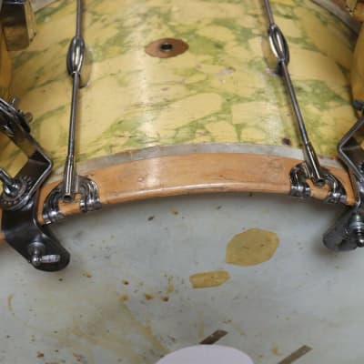 Slingerland 3pc Krupa Junior Drum Set 24/10/12" Marbled Duco Vintage 1940's image 11