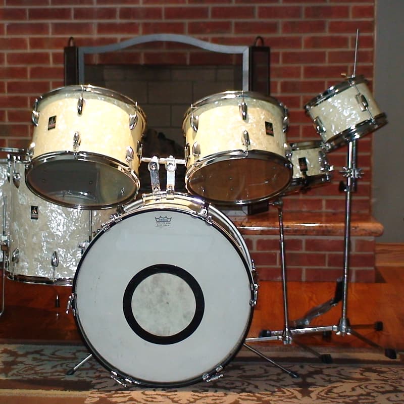 Drum Mate 6 pc late 60's Aged White Mother of Pearl vintage Reverb