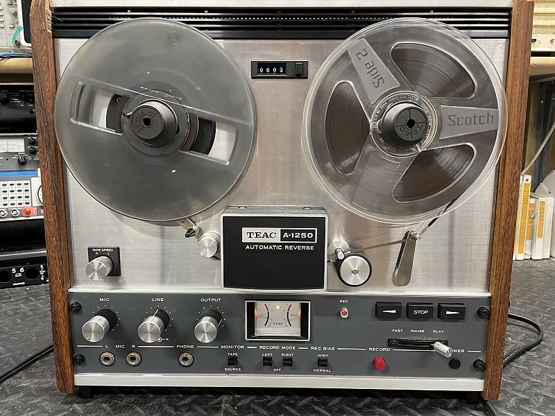 Teac A-1250 7 consumer auto reverse reel to reel tape deck. SERVICED!