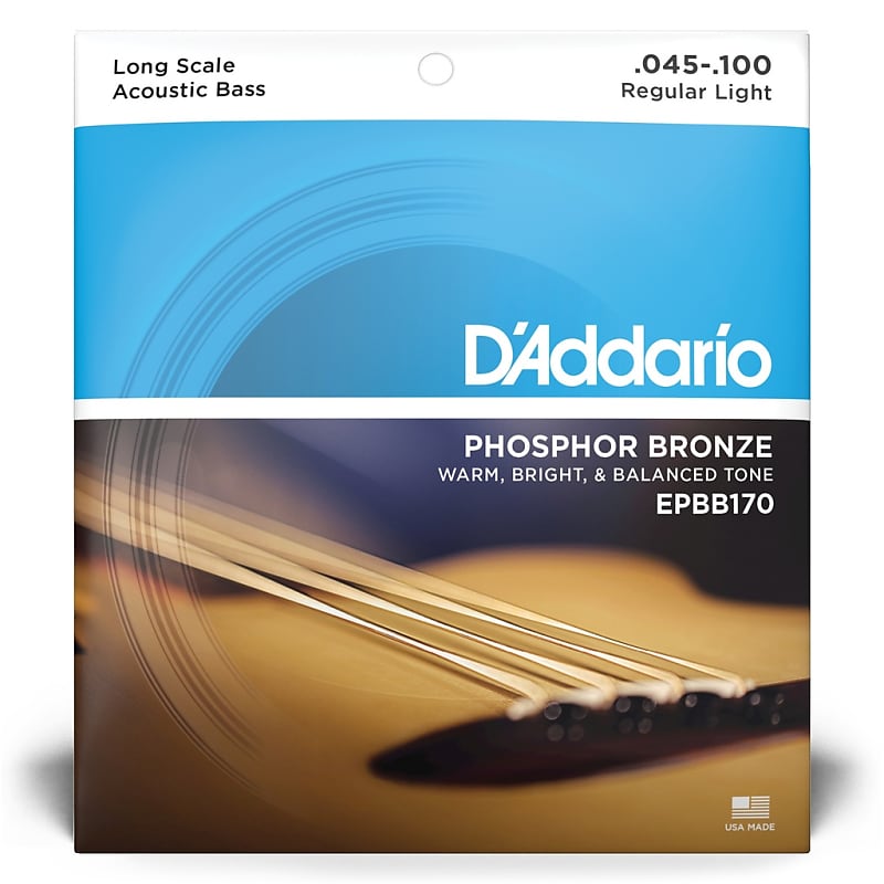 D'Addario Phosphor Bronze Acoustic Bass Strings, Long Scale, 45-100, EPBB170 image 1