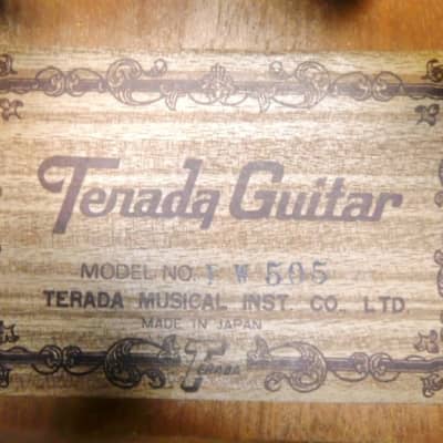 Terada FW505 Dreadnought Acoustic Guitar Vintage 1970s Cherry Sunburst Hummingbird Copy w/case image 9