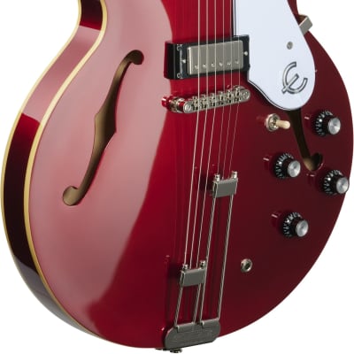 Epiphone Riviera Semi-Hollowbody Archtop Electric Guitar, Sparkling Burgundy image 5