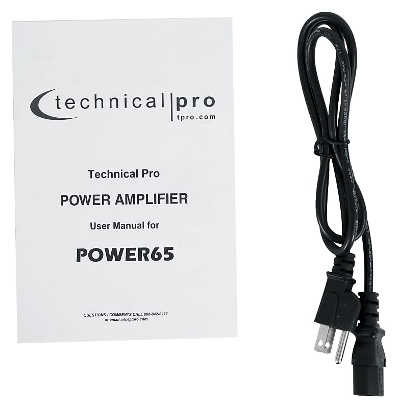 Technical Pro POWER65 6500W 2-Channel 2U Power Amplifier - Black