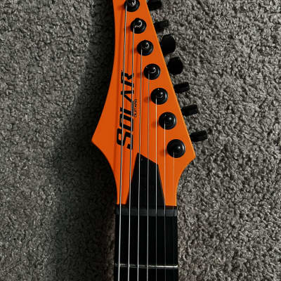 2021 Solar Guitars A2.7ON – Orange Neon Matte 7-String image 4