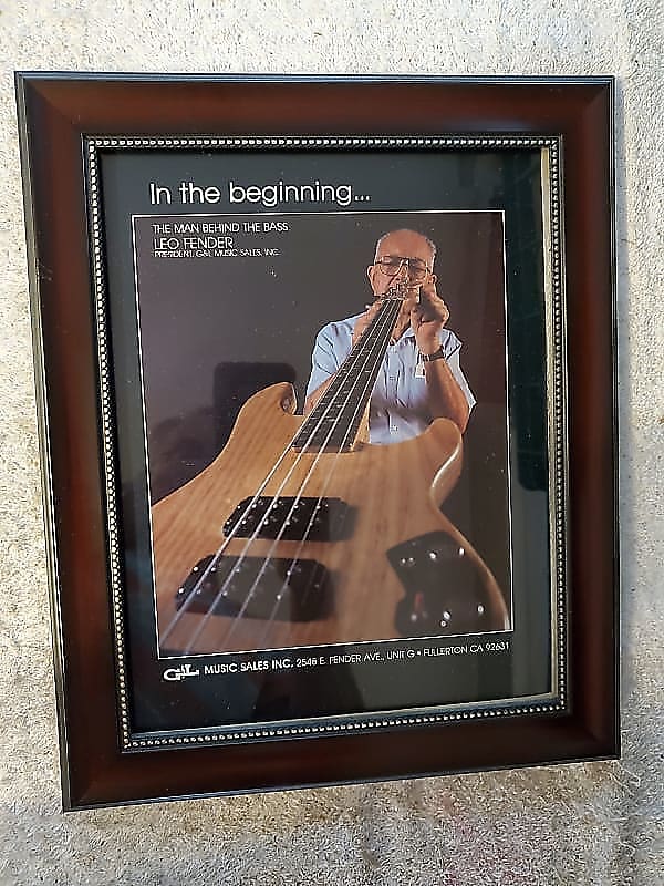 1984 G & L Guitars Color Promotional Ad Framed Leo Fender Original image 1