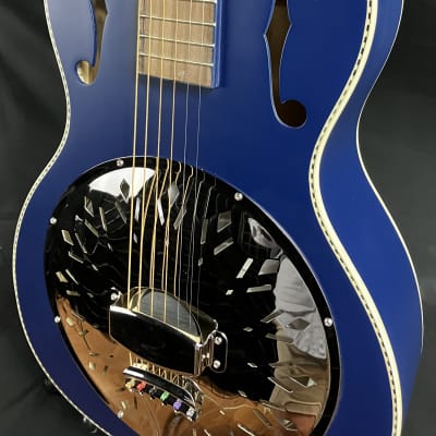 Recording King RPH-R2-MBL Dirty 30's Single 0 Round Neck Resonator Guitar Matte Blue image 7