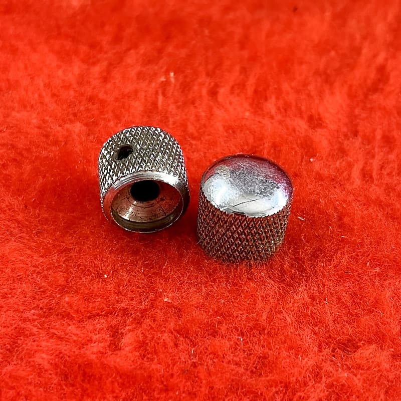 Fender Telecaster knobs 1950’s Chrome on brass COB dome Reverb