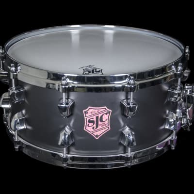 SJC Tre Cool Black Mamba Signature 6.5x14'' Snare Drum Black Steel image 2