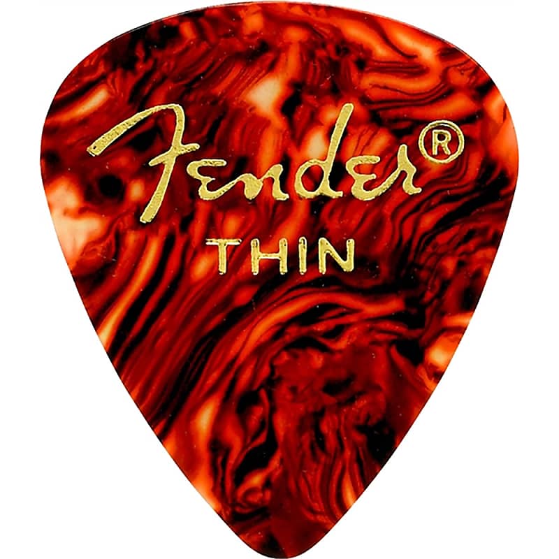 Fender 351 Shape Picks Classic Shell Thin Package of 12 Tortoise Shell image 1