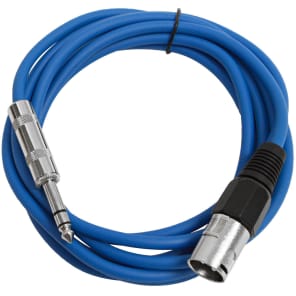 SEISMIC 6 PACK Blue 1/4" TRS  XLR Male 10' Patch Cables image 2