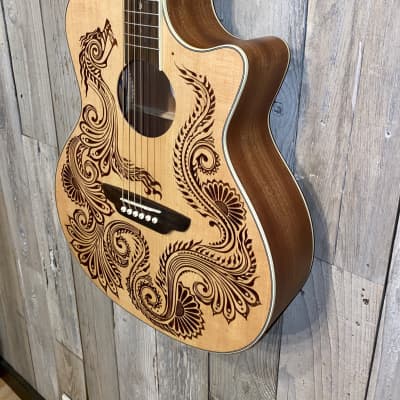 New Luna Henna Dragon Spruce Acoustic/Electric Guitar, Help Support Small Business & Buy It Here ! image 5