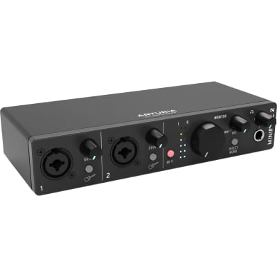 Arturia - MiniFuse 2 - Compact USB Audio & MIDI Interface with Creative Software for Recording, Production, Podcasting, Guitar - Black image 1