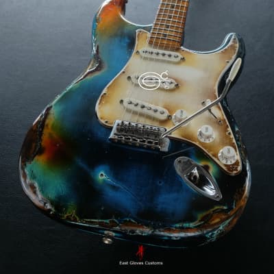 Fender Stratocaster Galaxy Blue Heavy Aged Relic by East Gloves Customs (Very Rare) image 11