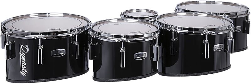 Dynasty Custom Elite Multi-Tenor Marching Drums - Quint Black | Reverb