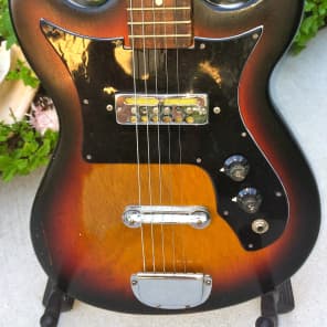 Vintage 1960's Teisco SG Style Sunburst Guitar W/ Gold Foil Pickup image 2
