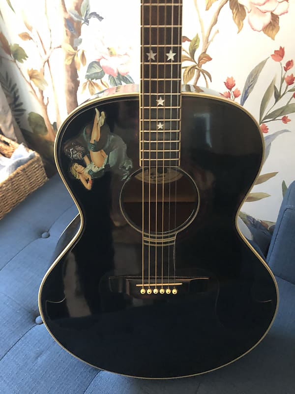 1980s  Everly Bros Epiphone by Gibson SQ 180 Black image 1