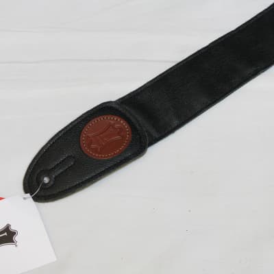 Levy's Basic Garment guitar strap Black leather 2'' wide - NEW image 2