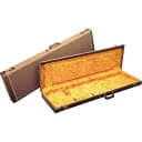 Fender G&G Deluxe Strat/Tele Hardshell Case, Brown with Gold Plush Interior