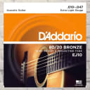 D'Addario EJ10 Extra Light 80/20 Bronze Acoustic Strings 10-47