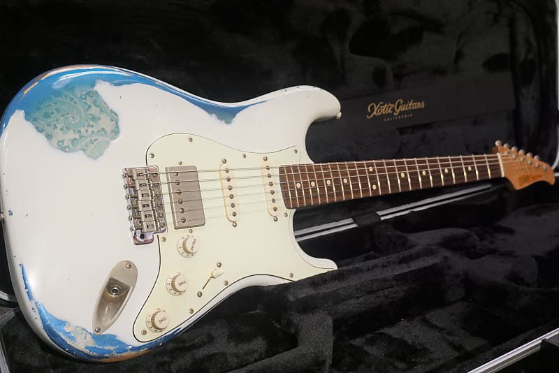 Xotic XSC-2 / Olympic White over Blue Paisley / 