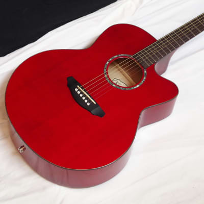 MICHAEL KELLY Series 60 JUMBO Cutaway acoustic electric GUITAR Trans Red w/ CASE - B image 3