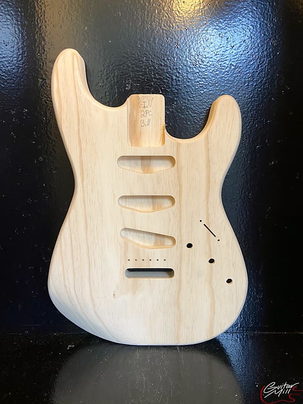 Guitar Mill S-Style Body / 2 pc. Ultra Light Swamp Ash / Rear | Reverb