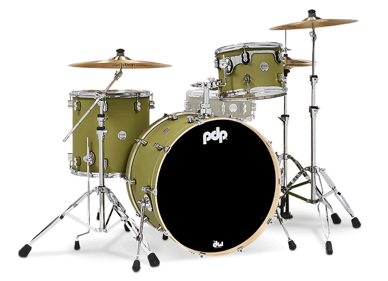 PDP Concept Maple 3-Piece Rock Kit Shell Pack in Satin Olive image 1