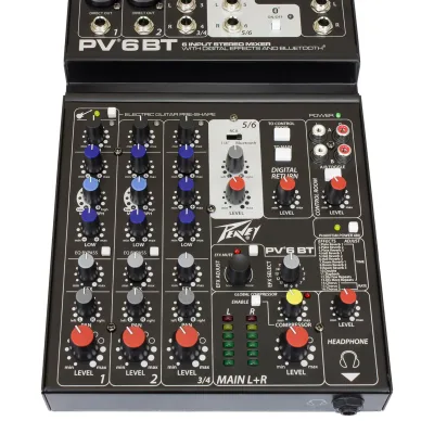 Peavey PV6BT 6 Channel Mixer w/Bluetooth image 1