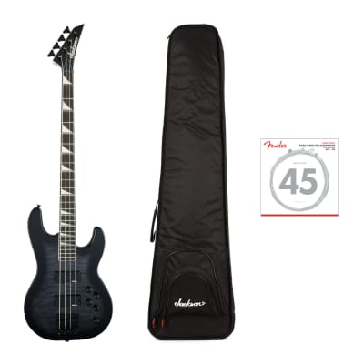 Jackson JS Series Concert Bass JS3Q 4-String Electric Guitar (Black Burst) Bundle with Jackson Bass Gig Bag and Strings (3 Items) image 1
