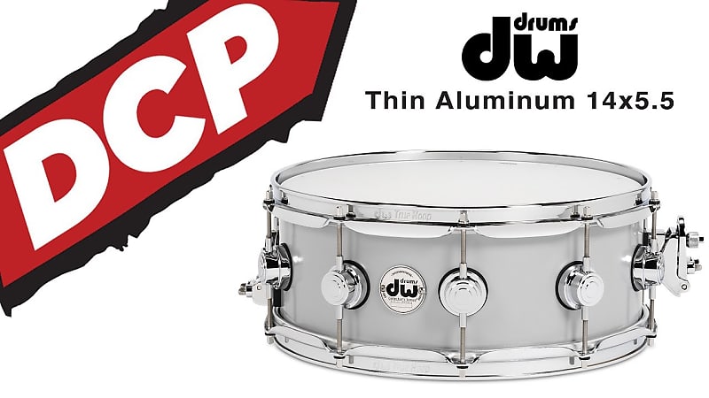 DW Collectors Thin Aluminum Snare Drum 14x5.5 Chrome Hardware image 1