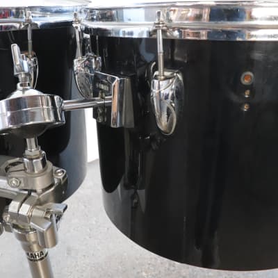 Yamaha 5pc Tour Concert Tom Drum Kit Set Black 22/15/14/13/12" Vintage 1980's MIJ image 6