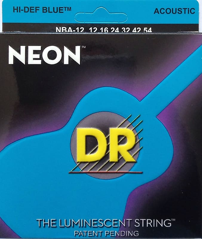 DR Handmade NBA-12 Neon Blue Acoustic Guitar Strings 12-54 gauge image 1