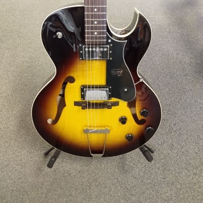 New Heritage H-575 Standard Hollow Body Electric Guitar - Original Sunburst with Hardshell Case for sale