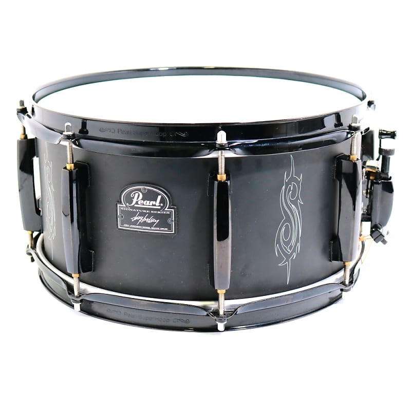 最新品得価◆Pearl パール Sigatureシリーズ スネアドラム チャドスミス 器 専用ケース・変えヘッド付き ◆3185 スネア