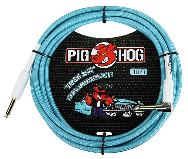 Pig Hog PCH10DBR Vintage Series 1/4" TS Straight to Right-Angle Instrument/Guitar Cable - 10' image 1