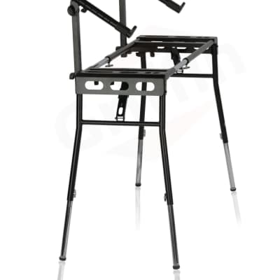 Keyboard Stand DJ Workstation Table Top Piano Holder 2-Tier Double Studio Mount image 2