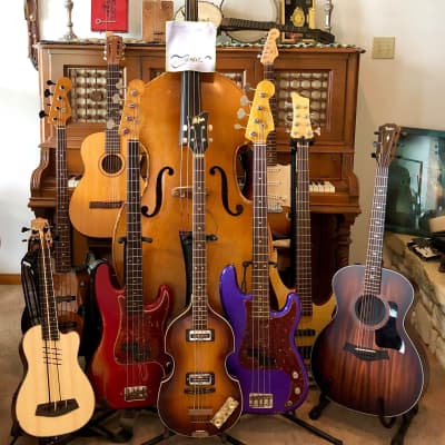 2017 Fender 64 Precision Bass Custom Shop Aged Purple Sparkle L Series image 7