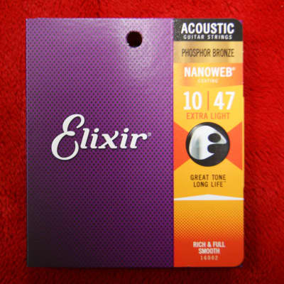 Elixir 16002 Nanoweb Phosphor Bronze Acoustic Guitar Strings