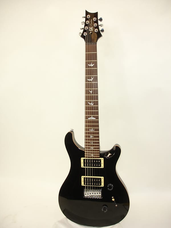 PRS SE Custom 24 7-string Electric Guitar, Black w/ Bag | Reverb