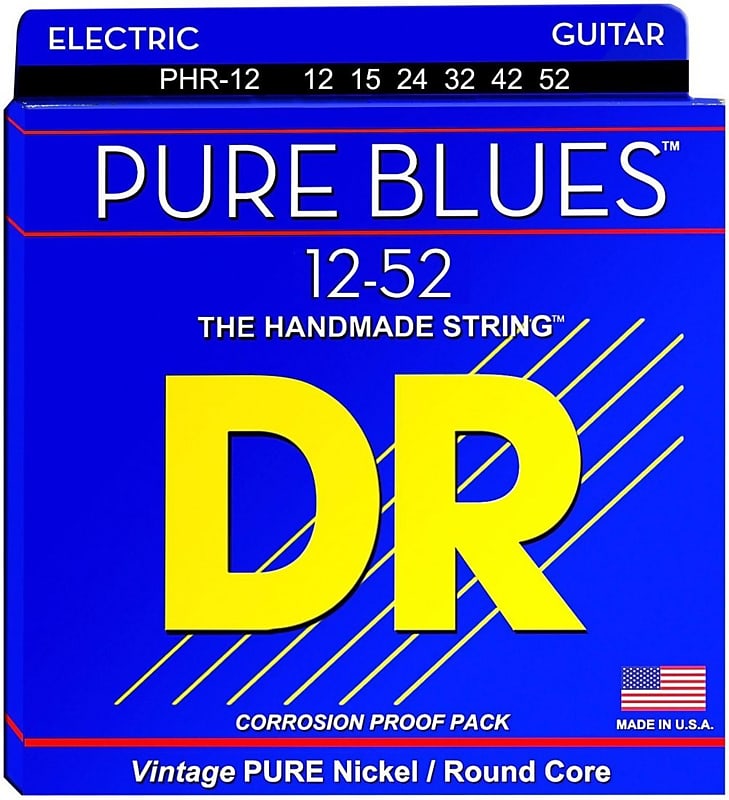 DR PHR-12 Pure Blues Pure Nickel Electric Guitar Strings 12-52 image 1