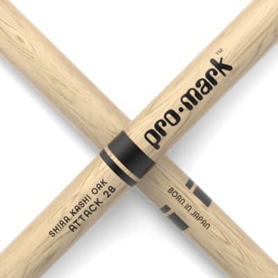 ProMark Classic Attack 2B Shira Kashi Oak Drumsticks, Oval Nylon Tip, One Pair image 5