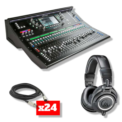 Allen and Heath SQ-6 Digital Mixer with Audio-Technica ATH-M50X Headphones and XLR Cables for Live Sound and Recording image 1