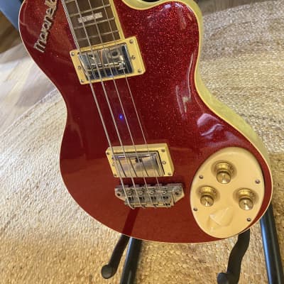 Italia Maranello 4 string bass 2017 - Red Sparkle image 3