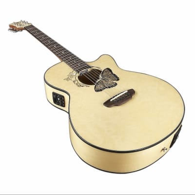 Luna Fauna Butterfly Acoustic-Electric Guitar Natural image 6