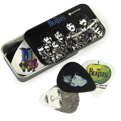 Beatles Signature Guitar Picks Tin Case Sgt. Peppers 15 Picks Medium Gauge Free Shipping image 1