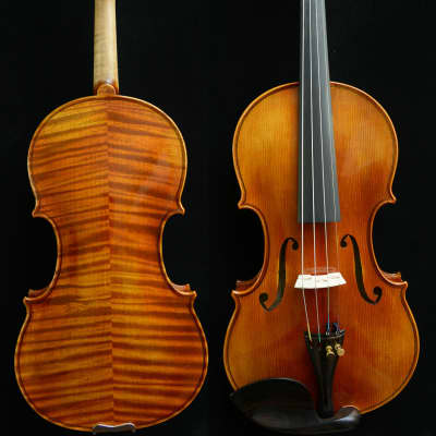Rare 4/4 Violin Beautiful Flame Maple Back Outstanding Sound Guarneri Violin image 1