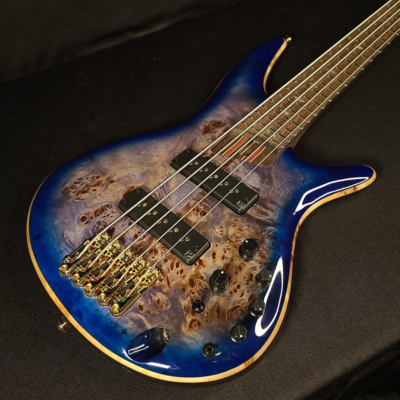 Ibanez Premium SR2605 CCB 5 String Bass Guitar Cerulean Blue Burst w/Gig  Bag | Reverb