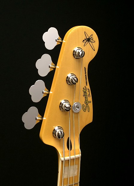 Fender Squier Chris Aiken Precision Electric Bass - w/ Custom Pickguard +  Added Tone Knob