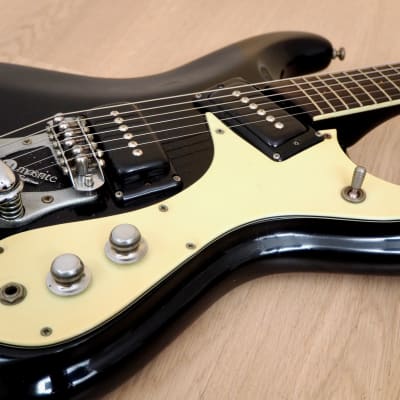 1964 Mosrite Ventures Model Vintage Electric Guitar Black, Vibramute w/ Case image 6