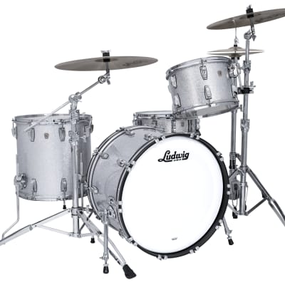 Ludwig Classic Maple Silver Sparkle Downbeat Drums 14x20_8x12_14x14 | In Stock Now | Made in the USA | Authorized Dealer image 1